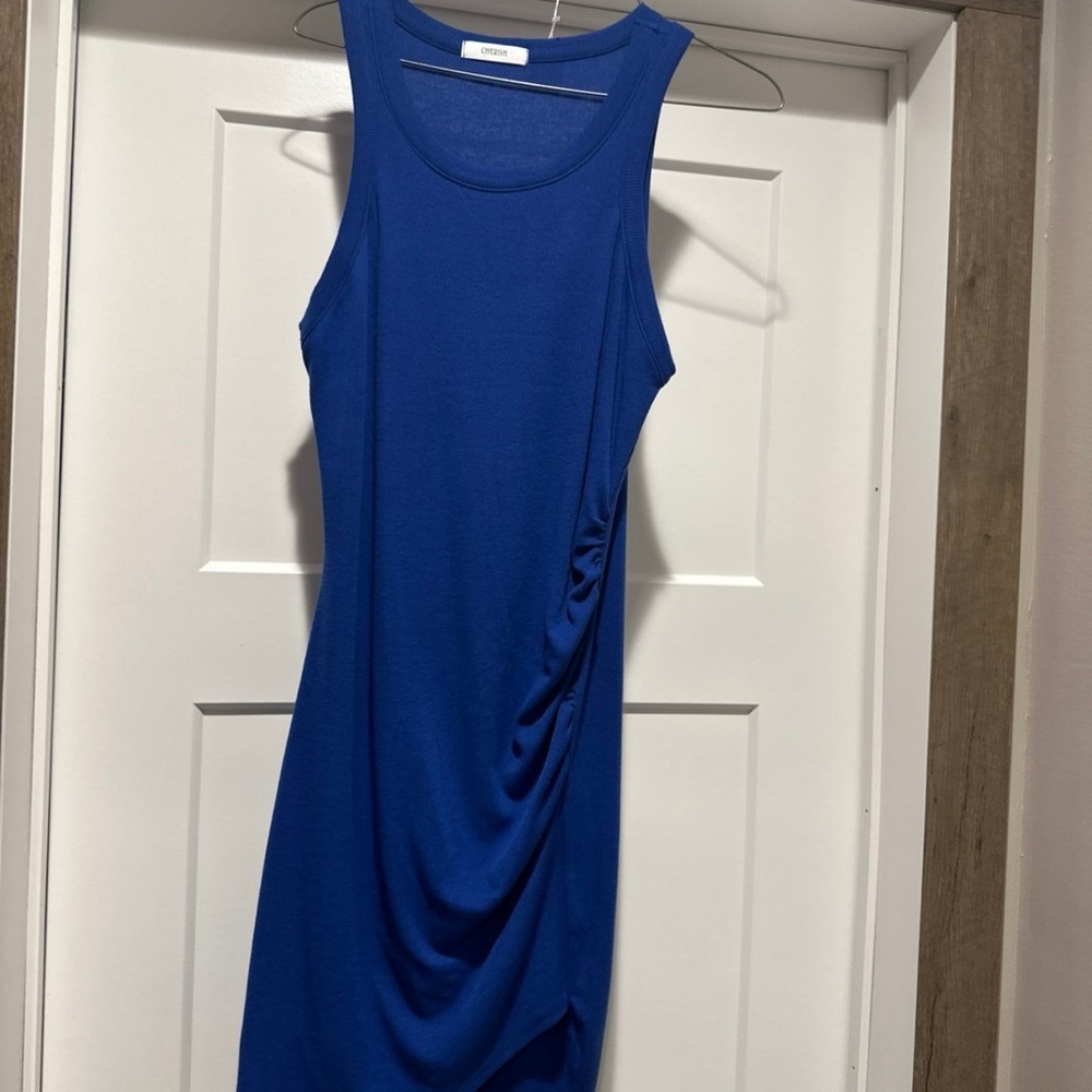 Cherish Royal Blue Ruched Mini Dress